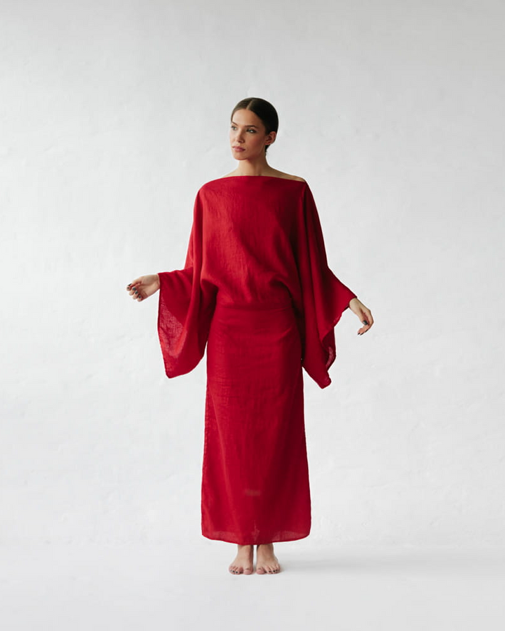 NOURA – Vestido largo de lino