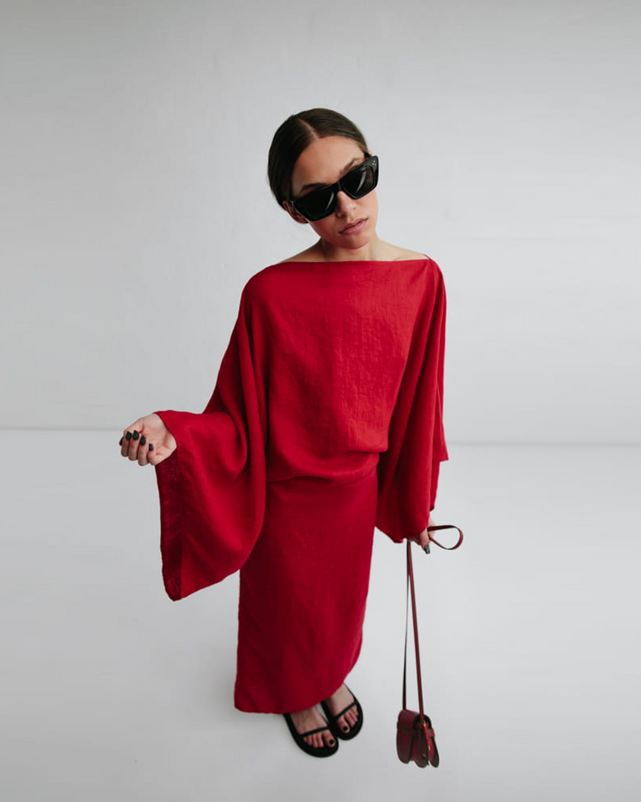 NOURA – Vestido largo de lino