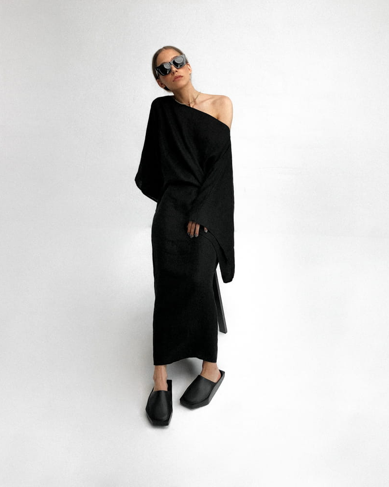 NOURA – Vestido largo de lino