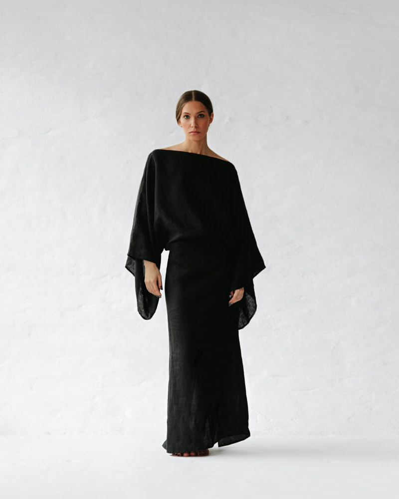 NOURA – Vestido largo de lino