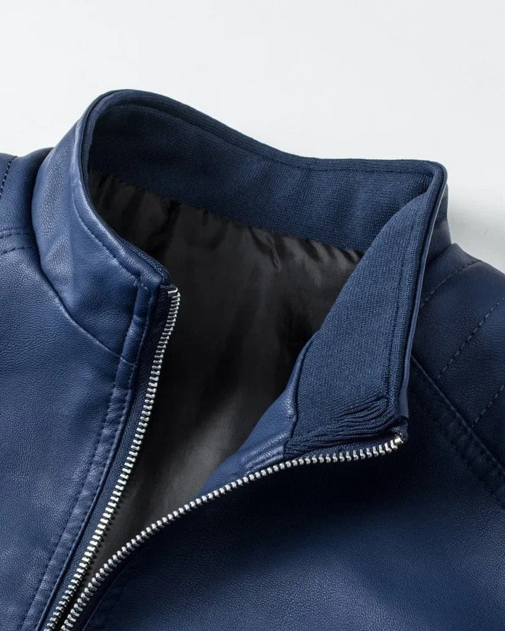 GUSTAVO – Chaqueta de cuero con cuello alto