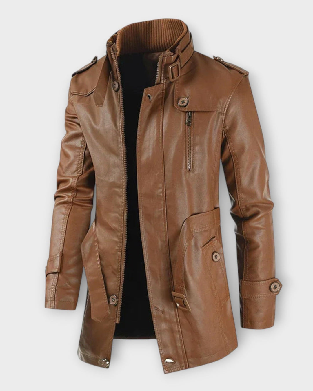 ALBERTO – Chaqueta motera larga de cuero