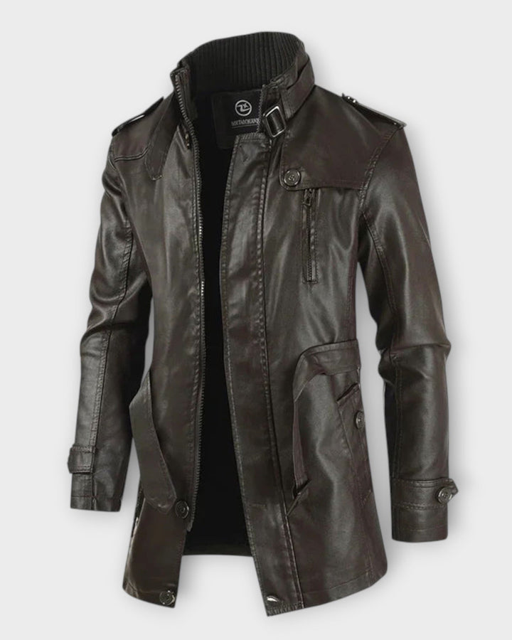 ALBERTO – Chaqueta motera larga de cuero