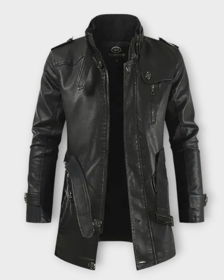 ALBERTO – Chaqueta motera larga de cuero