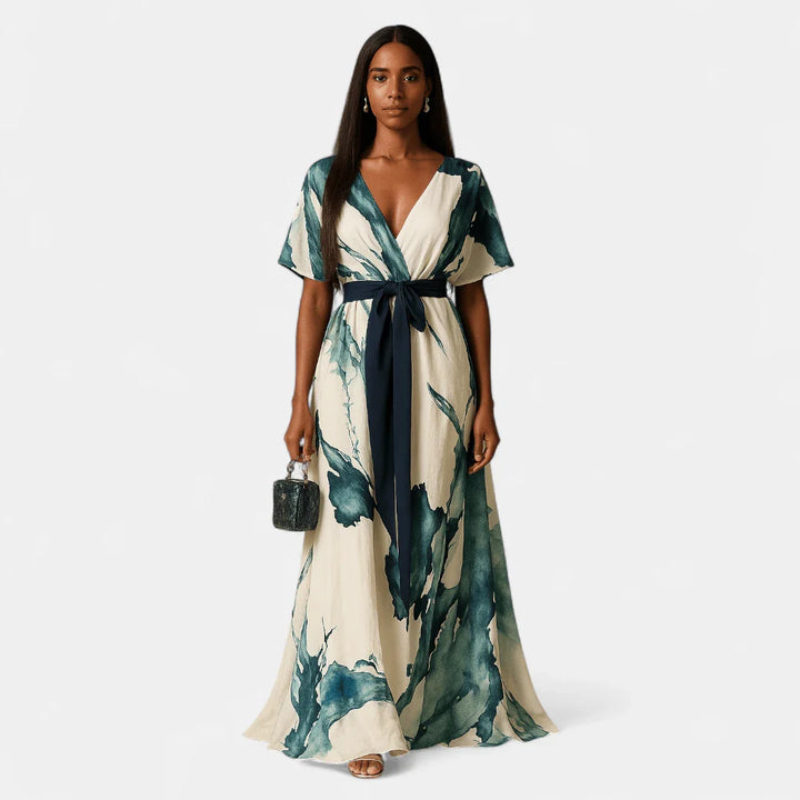 NAYLA – Vestido Largo Acuarela de Ensueño