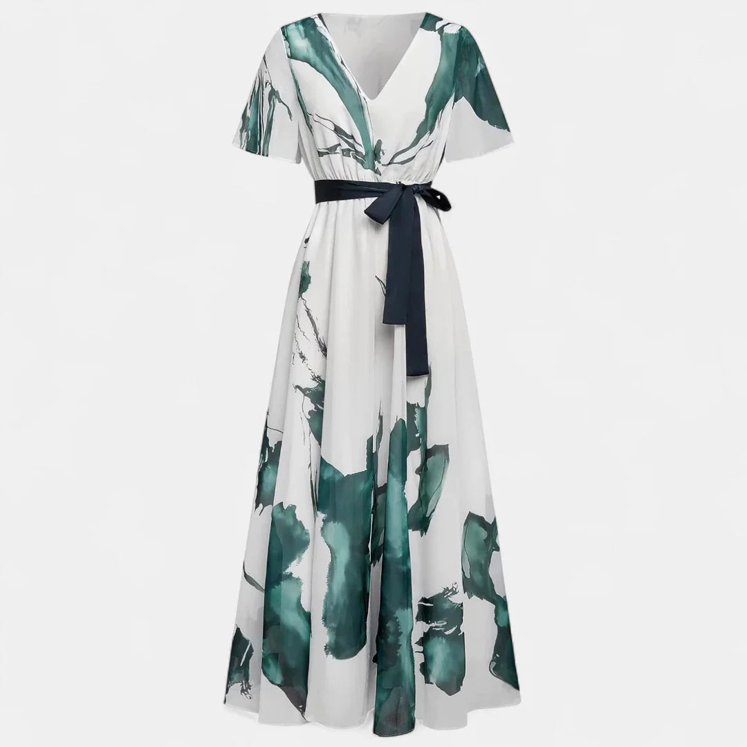 NAYLA – Vestido Largo Acuarela de Ensueño