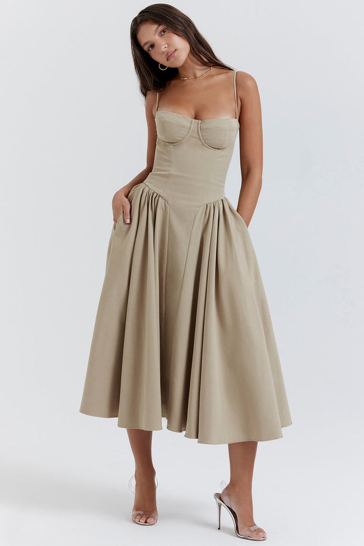 ELINA – Vestido midi con corsé