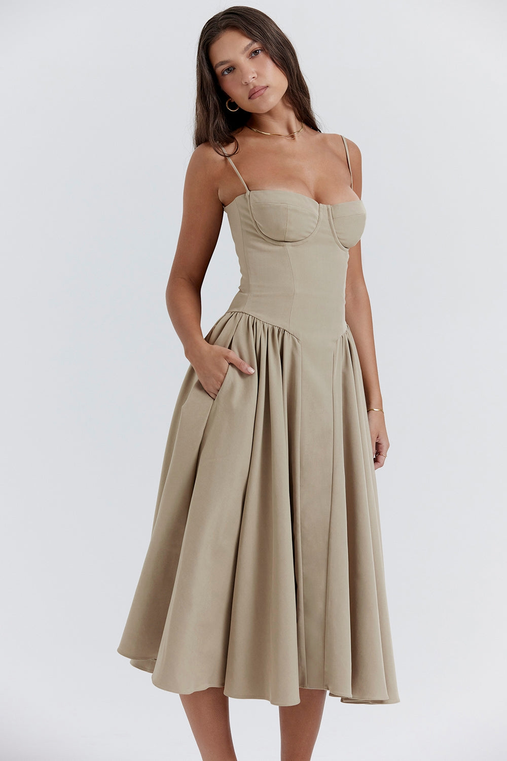 ELINA – Vestido midi con corsé