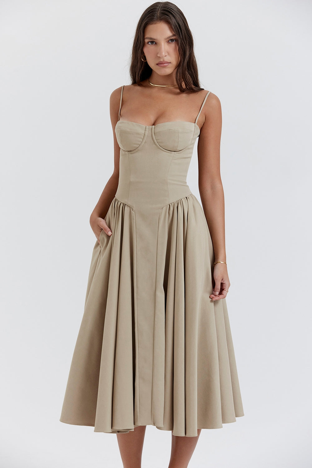 ELINA – Vestido midi con corsé