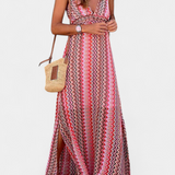 JENI – Vestido Largo Boho con Escote Halter y Estampado Tribal
