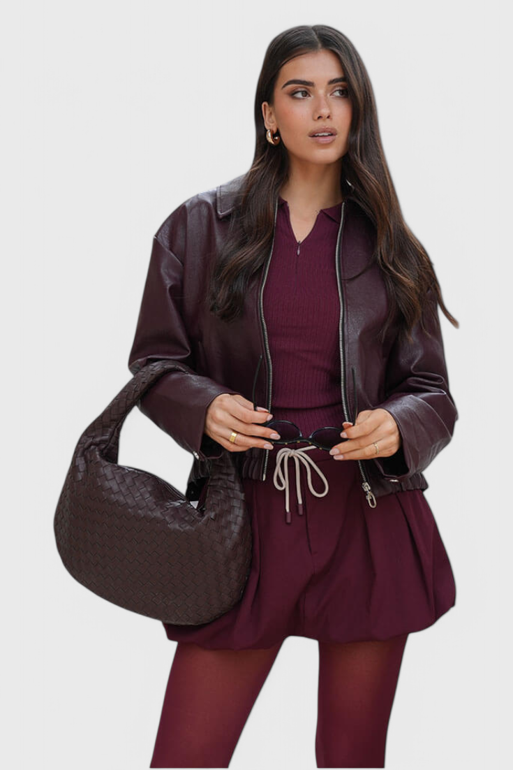 LILA – Bolso Mediano Woven con Detalle de Nudo