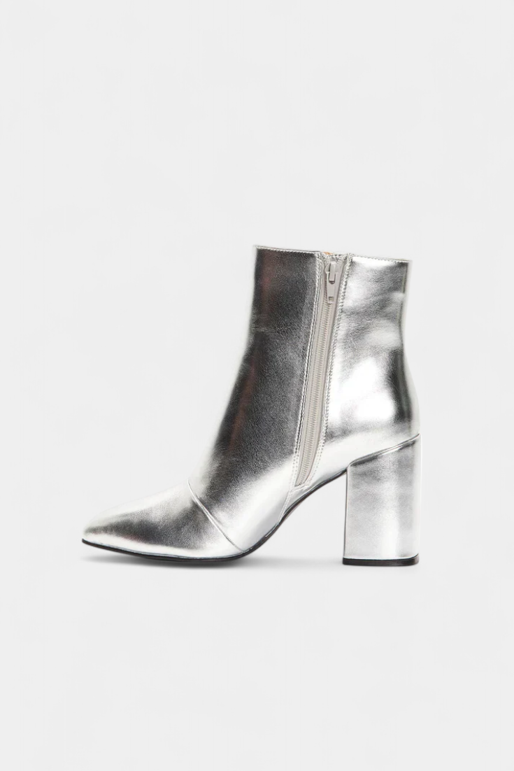 RALICA – Botas de Tobillo Metálicas Plateadas