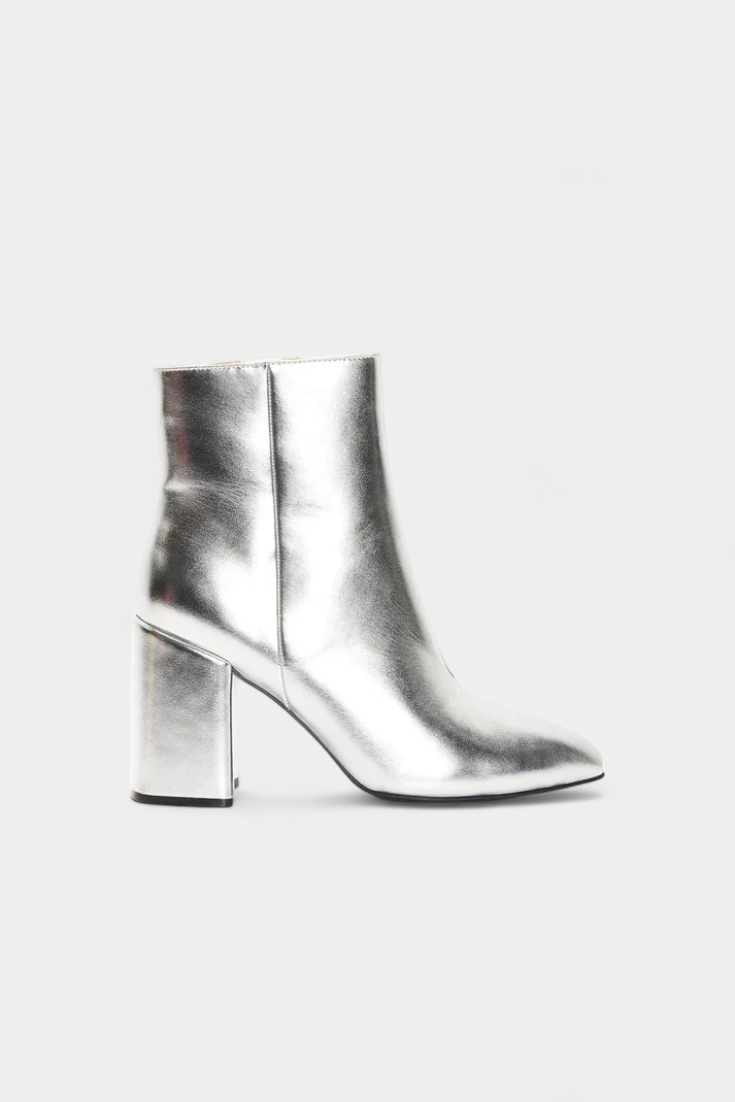 RALICA – Botas de Tobillo Metálicas Plateadas
