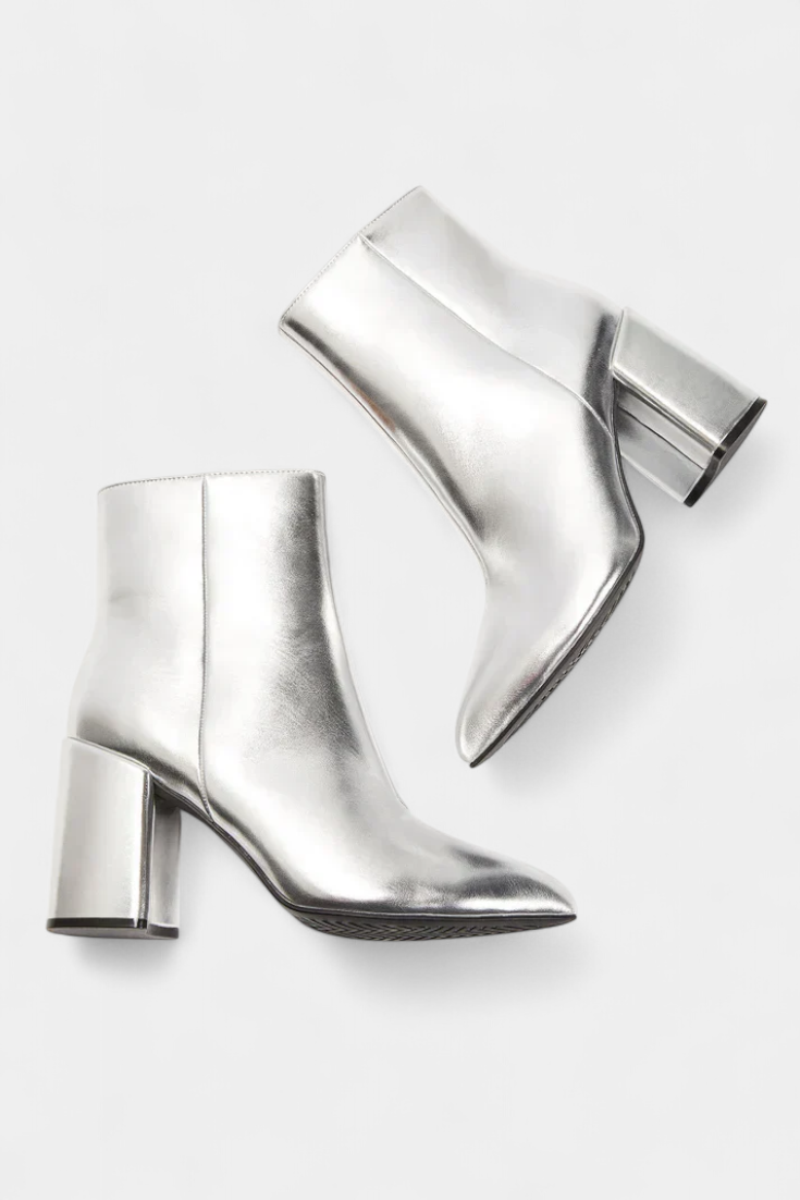 RALICA – Botas de Tobillo Metálicas Plateadas